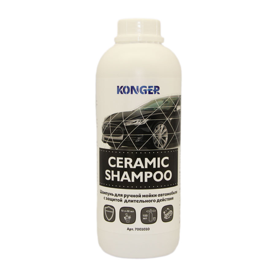 Konger CERAMIC SHAMPOO Шампунь для ручной мойки авто с защитой длительного  действия 1л